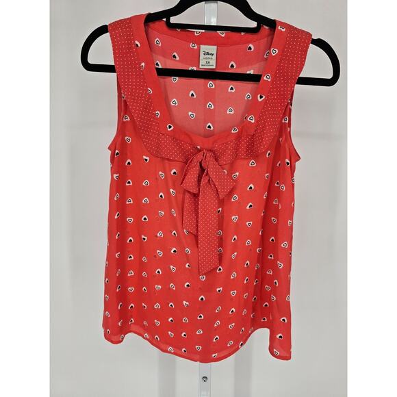 LC Lauren Conrad Tops - Disney Lauren Conrad Womens XS Sleeveless Polyester Polka Dot Heart Blouse